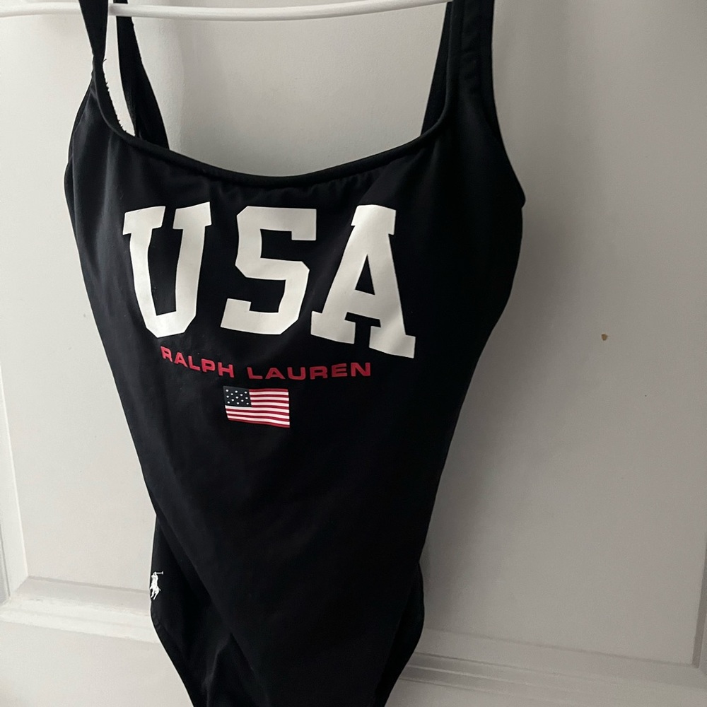 Brand new black size small one piece Polo bathing suit